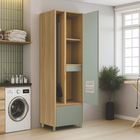 Armário 2 Portas e 2 Gavetas 70x228x52cm Madeira Nature Rainha Nesher