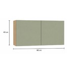 Armrio 2 Portas 80x40x32cm Madeira Domus Carvalho UV e Verde Luciane