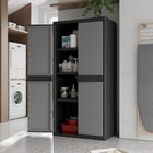 Armário 89x53x180 Preto e Cinza Spaceo