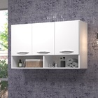 Armário 90cm Aéreo De 3 Portas Para Lavanderia Parede Lavabo