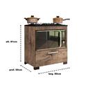 Armario  Cooktop 5 Bocas Castanho Albânia Casa Mobilia