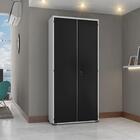 Armário Aço Escritório Fechadura 4 Prateleiras Preto