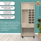 Armario Adega Para Sala De Jantar Sala De Estar Bege Tam. 60cm