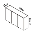 Armário Aéreo 1,20 Com 3 Portas Milla Castanho