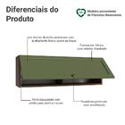 Armário Aéreo 100 Cm 1 Porta Basculante Rustic/verde Vik Made