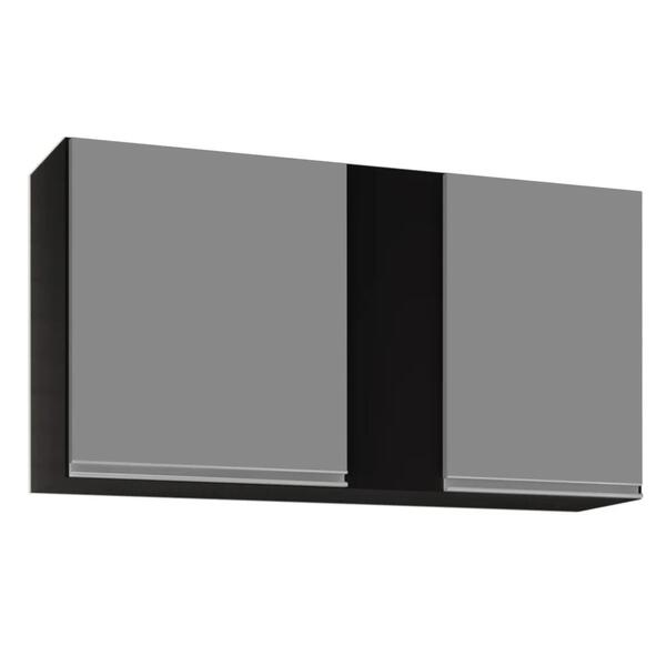 Armário Aéreo 100cm 2 Portas Indiana Preto/cinza - Lumil Móve