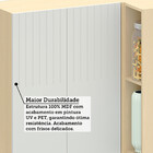 Armário Aéreo 100% MDF Canto Reto 2 Portas com Nicho 95cm Aur