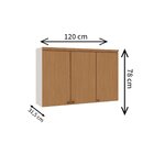 Armário Aéreo 100% Mdf Para Cozinha 3 Portas Americana 45 Gra