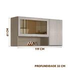 Armário Aéreo 119cm Com Porta Basculante E Vidro Reflecta Mal