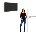 Armário Aéreo 120 Cm 02 Portas Cecília Preto J Carvalho Móveis