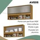 Armario Aereo 120 Cm 1 Porta Vidro Vera Ave05 Mxm