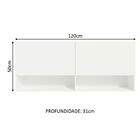 Armário Aéreo 120 Cm 2 Portas 2 Nichos Branco Para Cozinha Ma