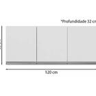 Armario Aereo 120 Cm 3 Portas Andreia Reajl Moveis