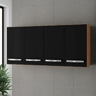 Armario Aereo 120 Cm 4p Mara Savana Preto Mobbs