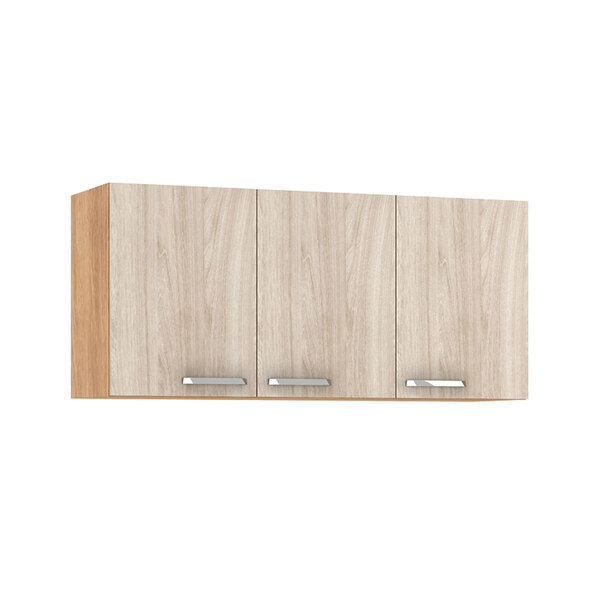 Armário Aéreo 120 X 45 Cm Cozinha Max 3 Portas Mdp Carvalho B