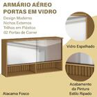 Armario Aereo 120cm 02 Portas De Vidro 2005807 Armoveis