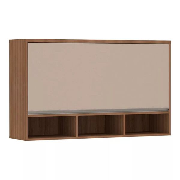 Armário Aéreo 120cm 1 Porta Basculante Com Nichos Lari Lucian