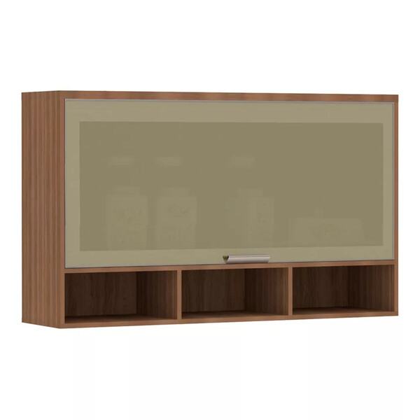 Armário Aéreo 120cm 1 Porta Basculante Com Vidro Reflecta Lar