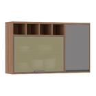 Armário Aéreo 120cm 1 Porta E Nicho Vanilla Com Cinza Puro