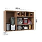 Armário Aéreo 120cm 1 Porta E Nicho Vanilla Com Cinza Puro