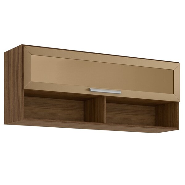 Armário Aéreo 120cm 1 Porta Niterói Castanho Tannat - Moval