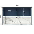 Armário Aéreo 120cm 2 Portas 1 Nicho Cozinha Flórida Azul Óri