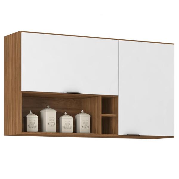 Armário Aéreo 120cm 2 Portas 3 Nichos Firenze D02 Amendola/br