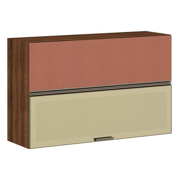 Armário Aéreo 120cm 2 Portas Bronze Dourado Com Gaia