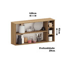 Armário Aéreo 120cm 2 Portas Com Nichos Diana Luciane Móveis