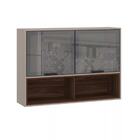 Armário Aéreo 120cm 2 Portas Com Vidro Reflecta Stylo Luciane