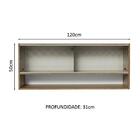 Armário Aéreo 120cm 2 Portas Correr Vidro Pontilhado 1 Nicho