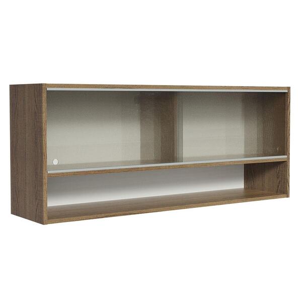 Armário Aéreo 120cm 2 Portas Correr Vidro Pontilhado 1 Nicho