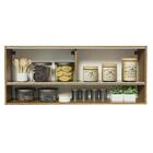 Armário Aéreo 120cm 2 Portas Correr Vidro Pontilhado 1 Nicho