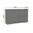 Armário Aéreo 120cm 2 Portas Cozinha Flórida Grafite