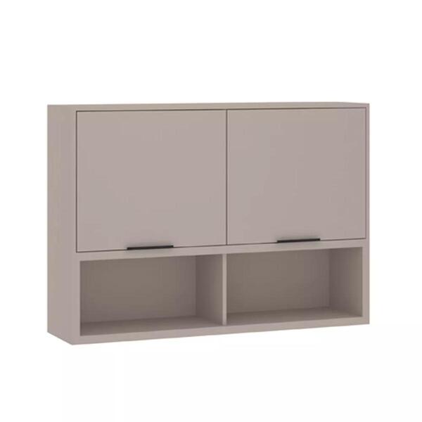 Armário Aéreo 120cm 2 Portas E Nichos Stylo Luciane Móveis -