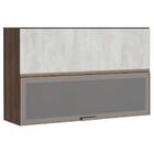 Armário Aéreo 120cm 2 Portas Prata Dourado Com Concreto