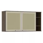 Armário Aéreo 120cm 2 Portas Vidro Reflecta Bronze 1 Pratelei