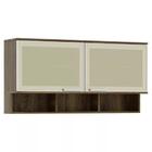 Armário Aéreo 120cm 2 Portas Vidro Reflecta Bronze Com Nichos