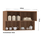 Armário Aéreo 120cm 3 Portas Basculantes Com Vidro Reflecta I