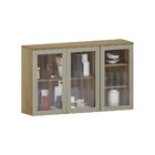 Armário Aéreo 120cm 3 Portas Com Vidro Canelado Isis Luciane