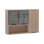 Armário Aéreo 120cm 3 Portas Com Vidro Reflecta Stylo Luciane