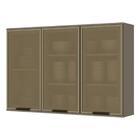 Armário Aéreo 120cm 3 Portas De Vidro Connect Duna/cristal -