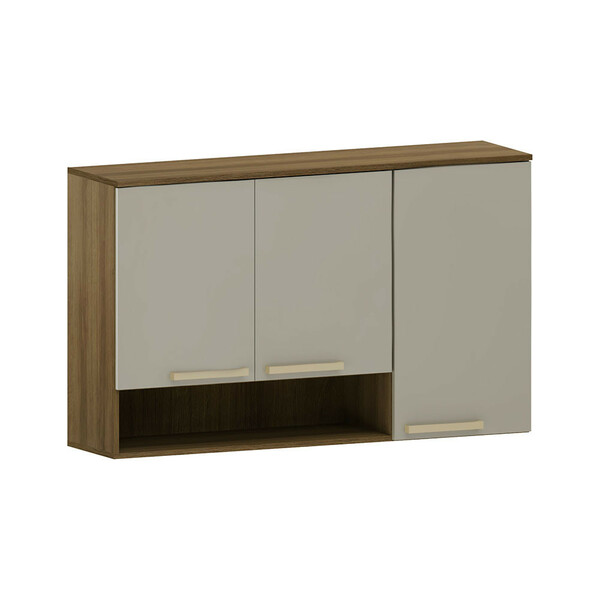 Armário Aéreo 120cm 3 Portas E Nicho Isis Luciane Móveis