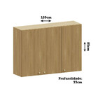 Armário Aéreo 120cm 3 Portas Elegance Luciane Móveis