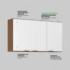 Armário Aéreo 120cm 3 Portas Firenze Amendola Touch/branco