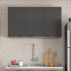 Armário Aéreo 120cm 3 Portas Firenze Avena Touch/grafito