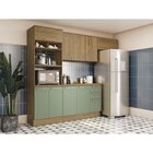 Armário Aéreo 120cm 3 Portas Madeira  Nogueira