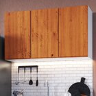 Armário Aéreo 120cm 3 Portas Madeira Maciça/mdf Island  Preto