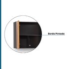 Armário Aéreo 120cm 3 Portas Madeira Maciça/mdf Island  Preto