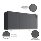 Armário Aéreo 120cm  Andréia 3 Portas Ajl Preto